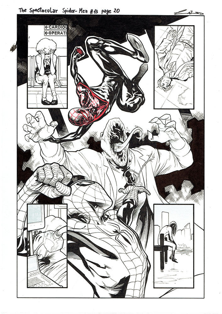 Emilio Laiso Original Art Spectacular Spider-Men #13 Page 20 Comic Art