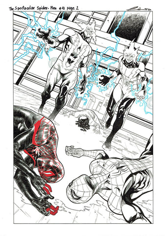 Emilio Laiso Original Art Spectacular Spider-Men #13 Page 2