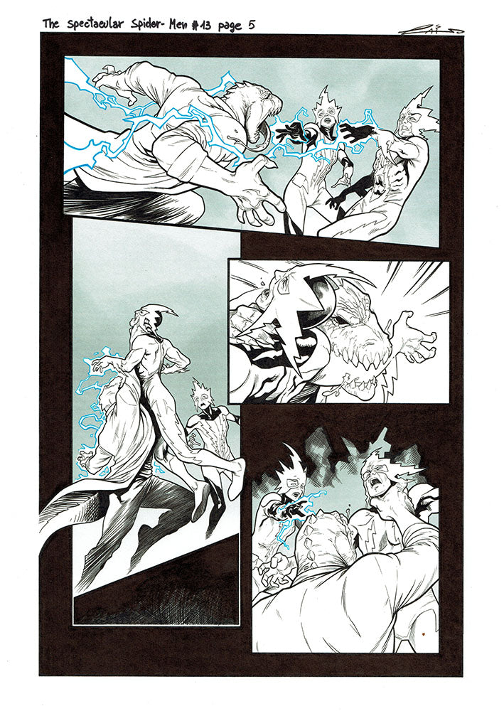 Emilio Laiso Original Art Spectacular Spider-Men #13 Page 5 Comic Art