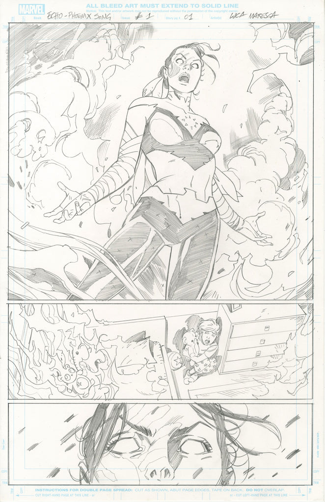 Luca Maresca Original Art Echo Phoenix Song #1 Page 1 Comic Art