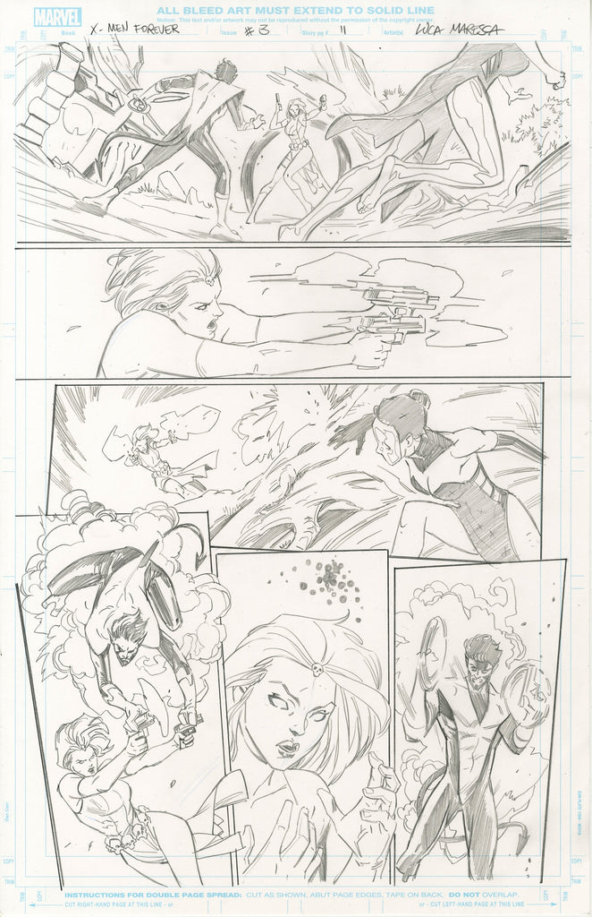 Luca Maresca Original Art X-Men Forever #3 Page 11 Comic Art