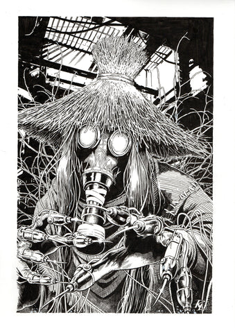 Riccardo Latina Original Art Scarecrow Batman Villains Collection Illustration
