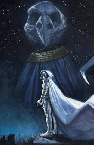 December 17 Advent Calendar Aaron Bartling Original Art Moon Knight Illustration