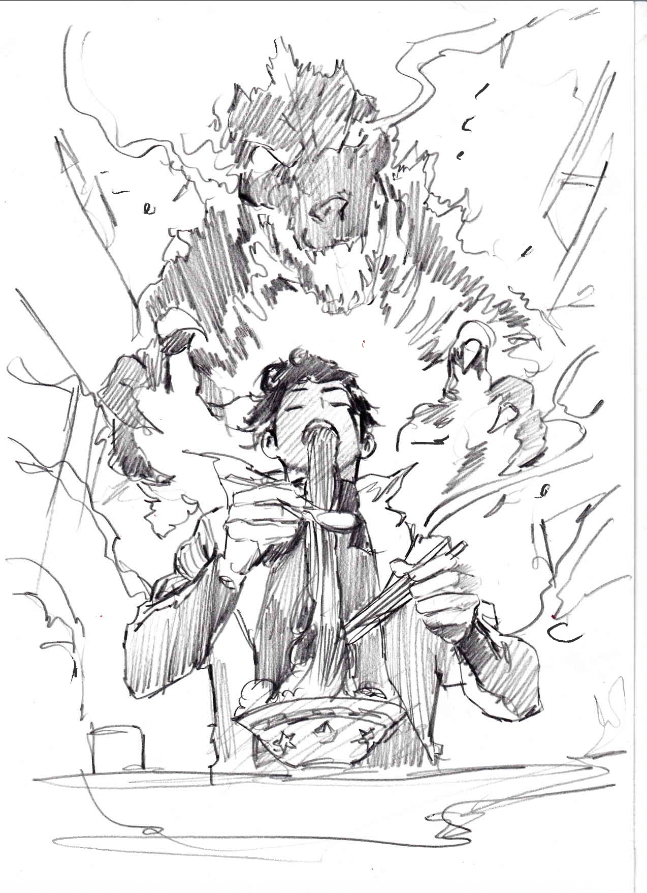 Ito Original Art Godzilla #11 Cover Pencil Prelim