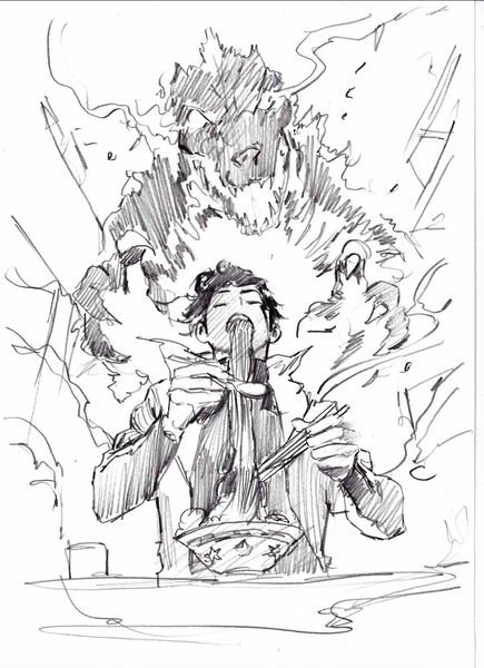 Ito Original Art Godzilla #11 Cover Pencil Prelim