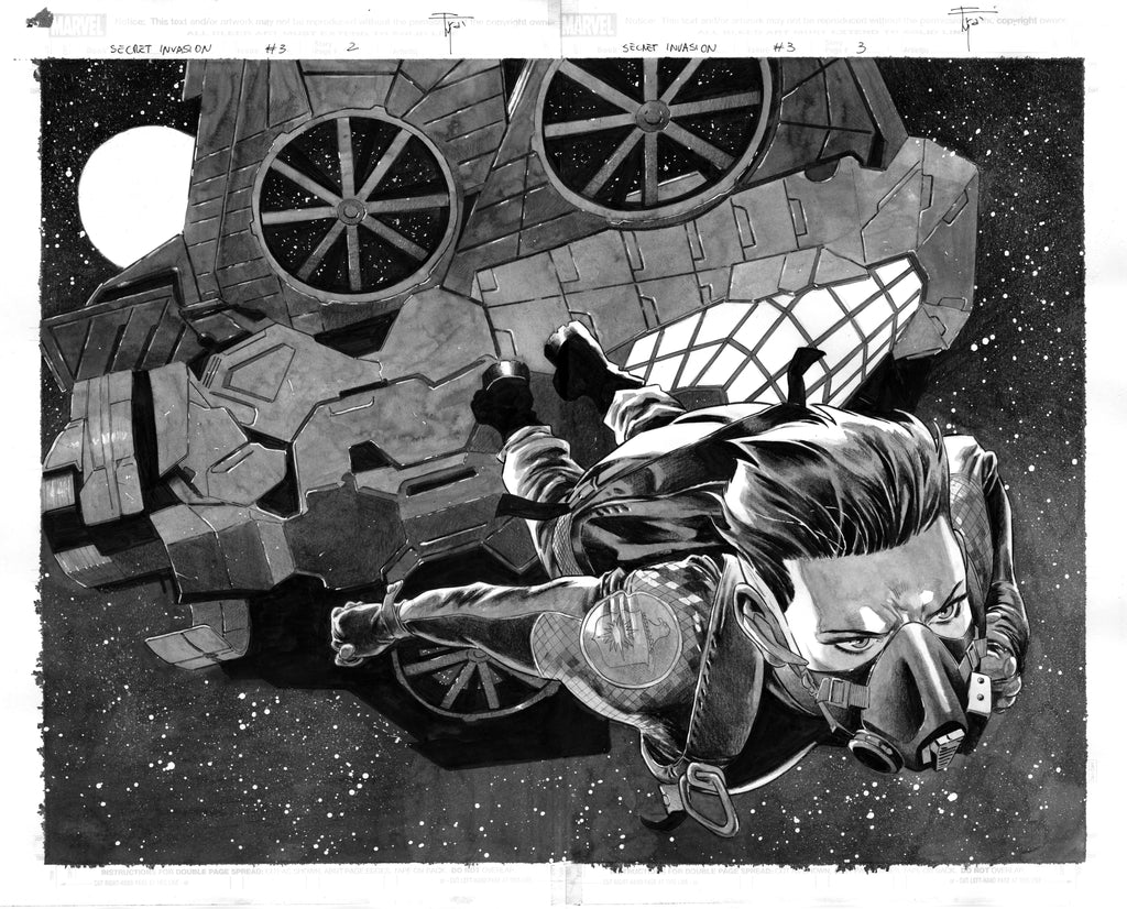 Francesco Mobili Secret Invasion #3 Page 2-3 Double Page Spread Comic Art