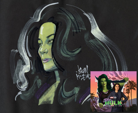Kagan McLeod Original Art She Hulk: Attorney At Law - The Art of The Series Book + Original Painted Sketch 2