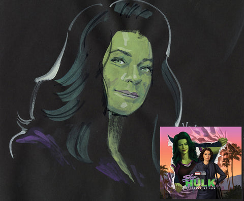 Kagan McLeod Original Art She Hulk: Attorney At Law - The Art of The Series Book + Original Painted Sketch 3