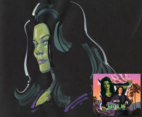 Kagan McLeod Original Art She Hulk: Attorney At Law - The Art of The Series Book + Original Painted Sketch 1