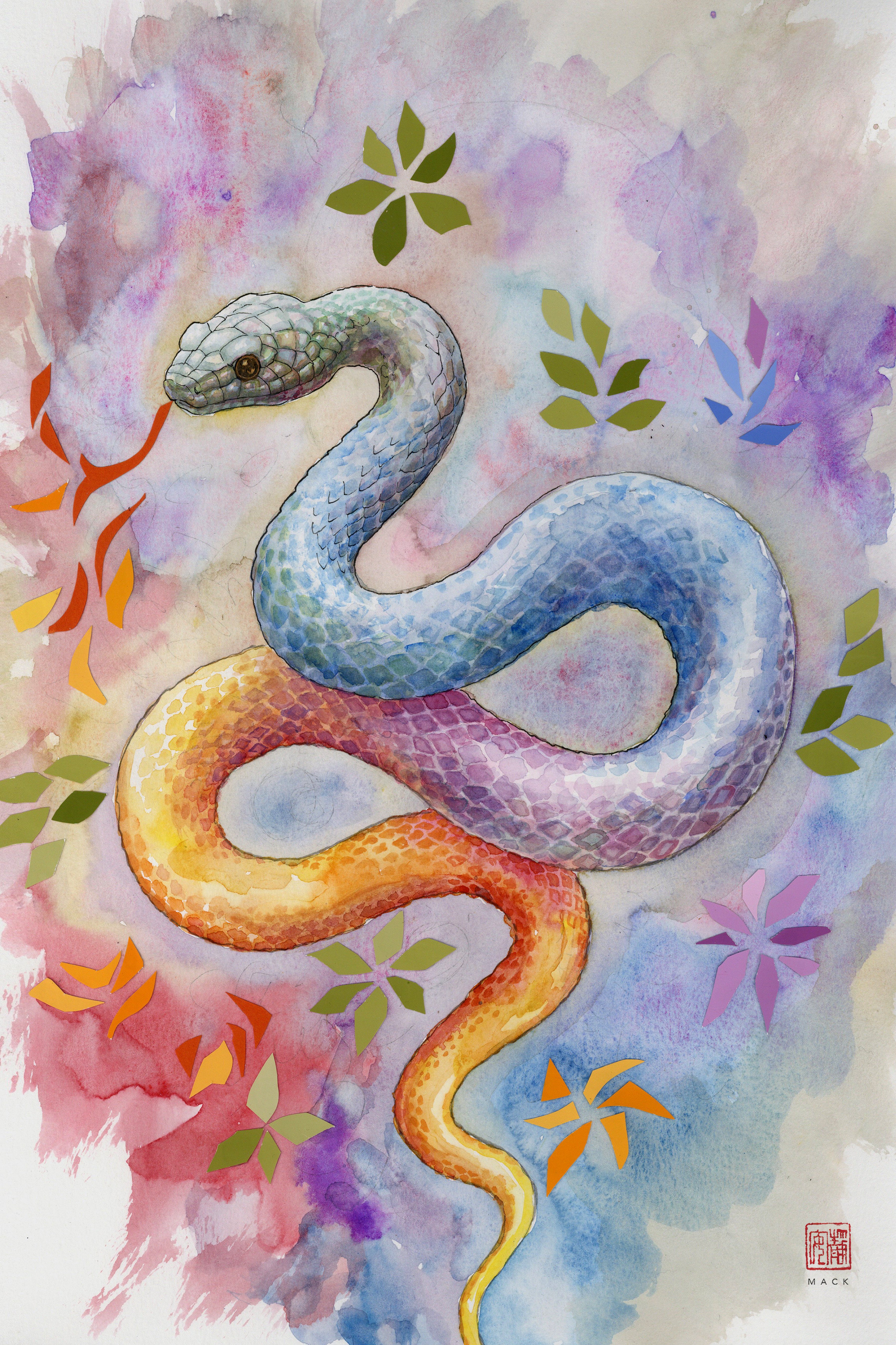 David Mack The Year of the Snake Zodiac 12x18