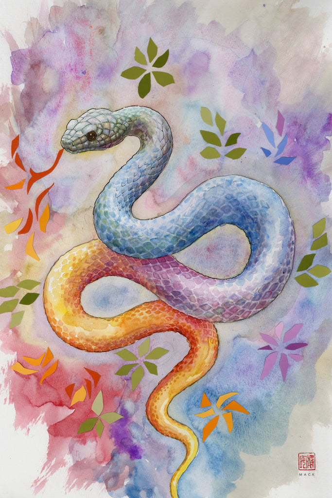 David Mack The Year of the Snake Zodiac 12x18  Limited Edition Giclee Comic Art
