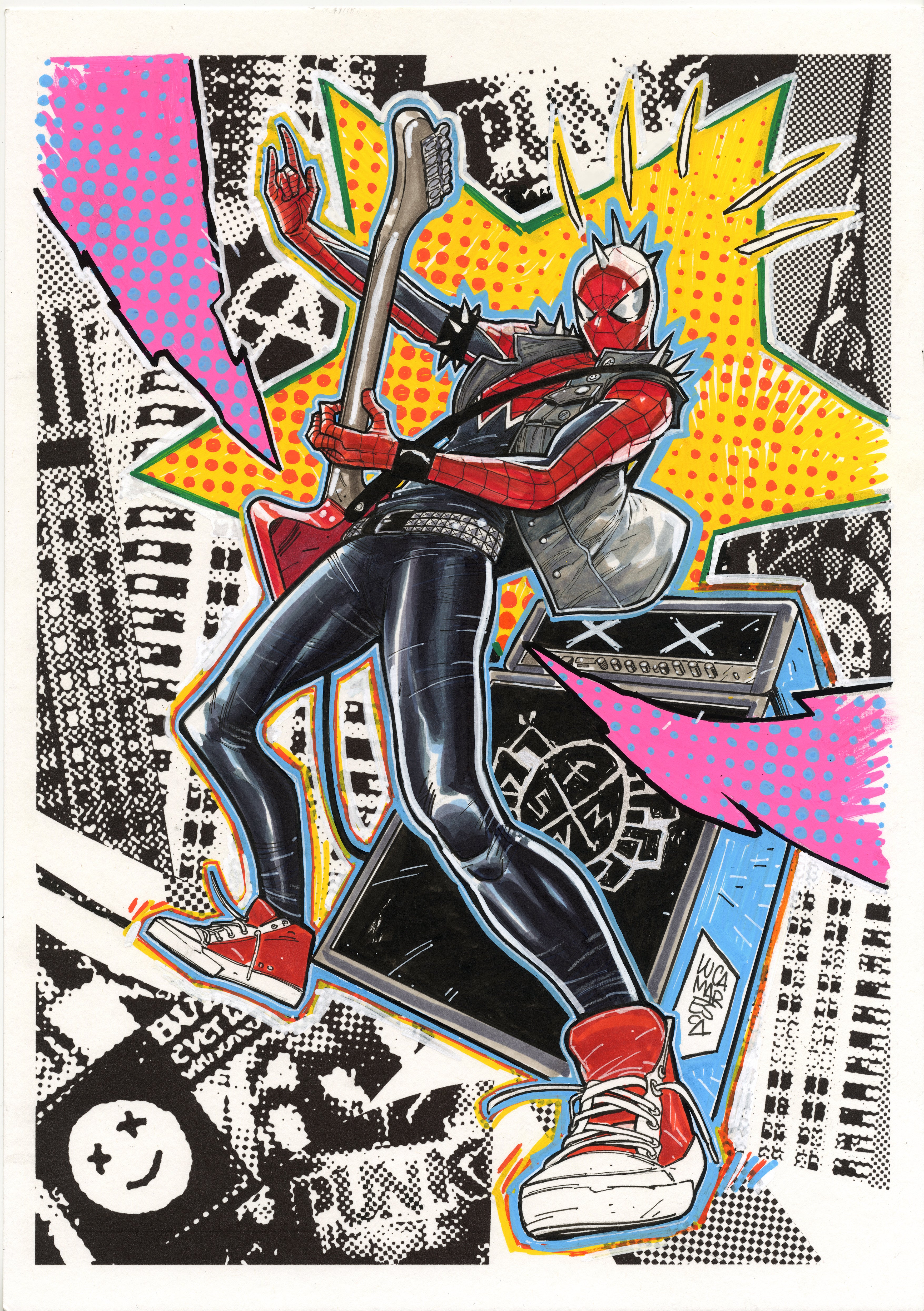 Luca Maresca Original Art Spider-Punk Illustration