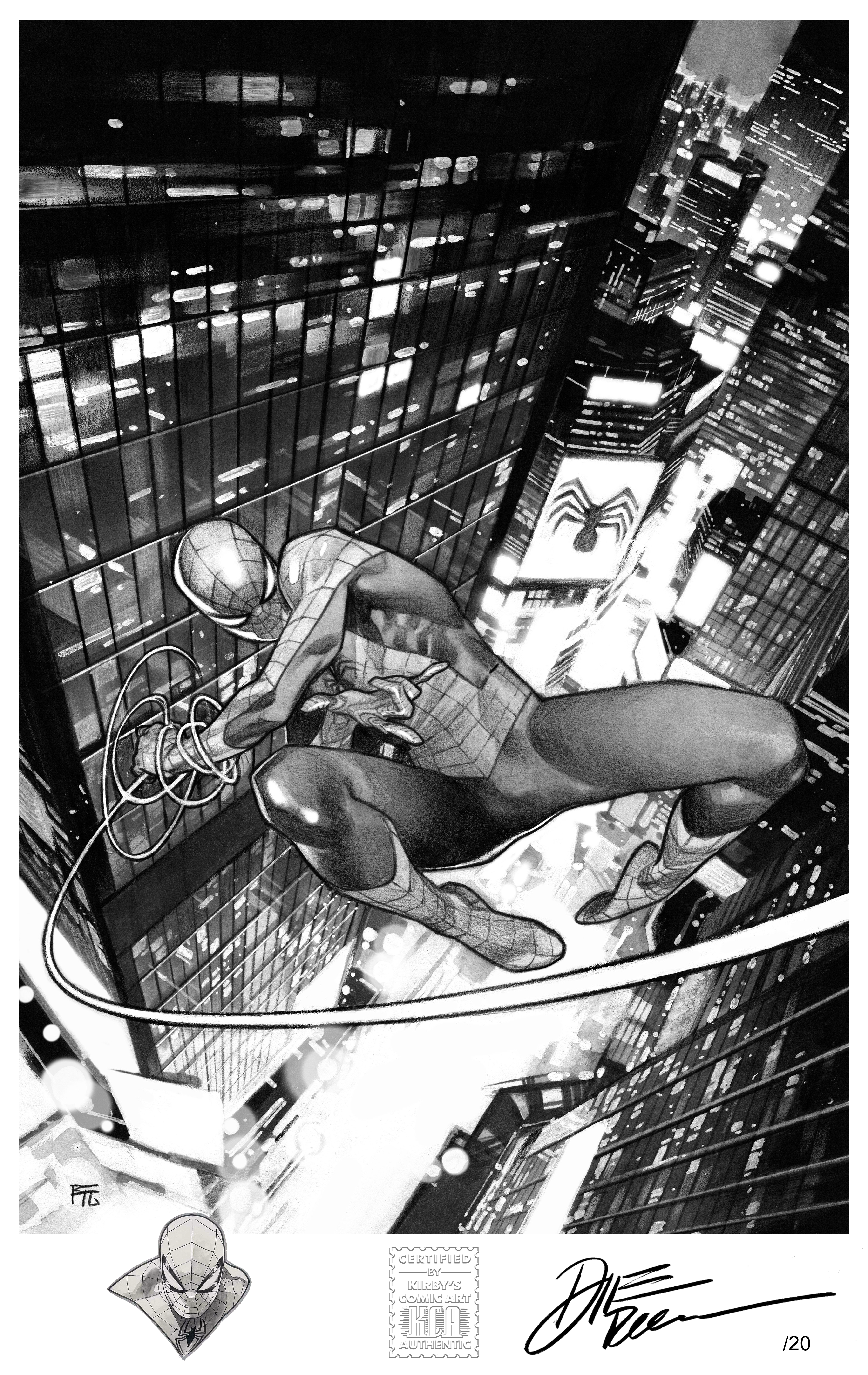 20 Limited Numbered, Signed & Remarqued Editions Available - Dike Ruan Ultimate Spider-Man 12x19