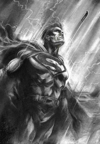 Gianluca Gugliotta Original Art Superman Charcoal Illustration