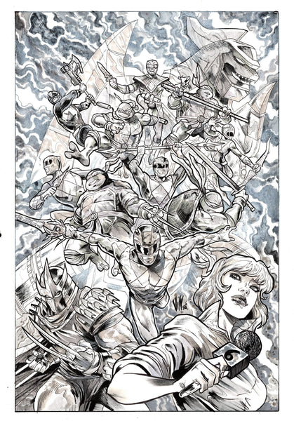 Vincenzo Riccardi Original Art MMPR / TMNT III #3 Cover