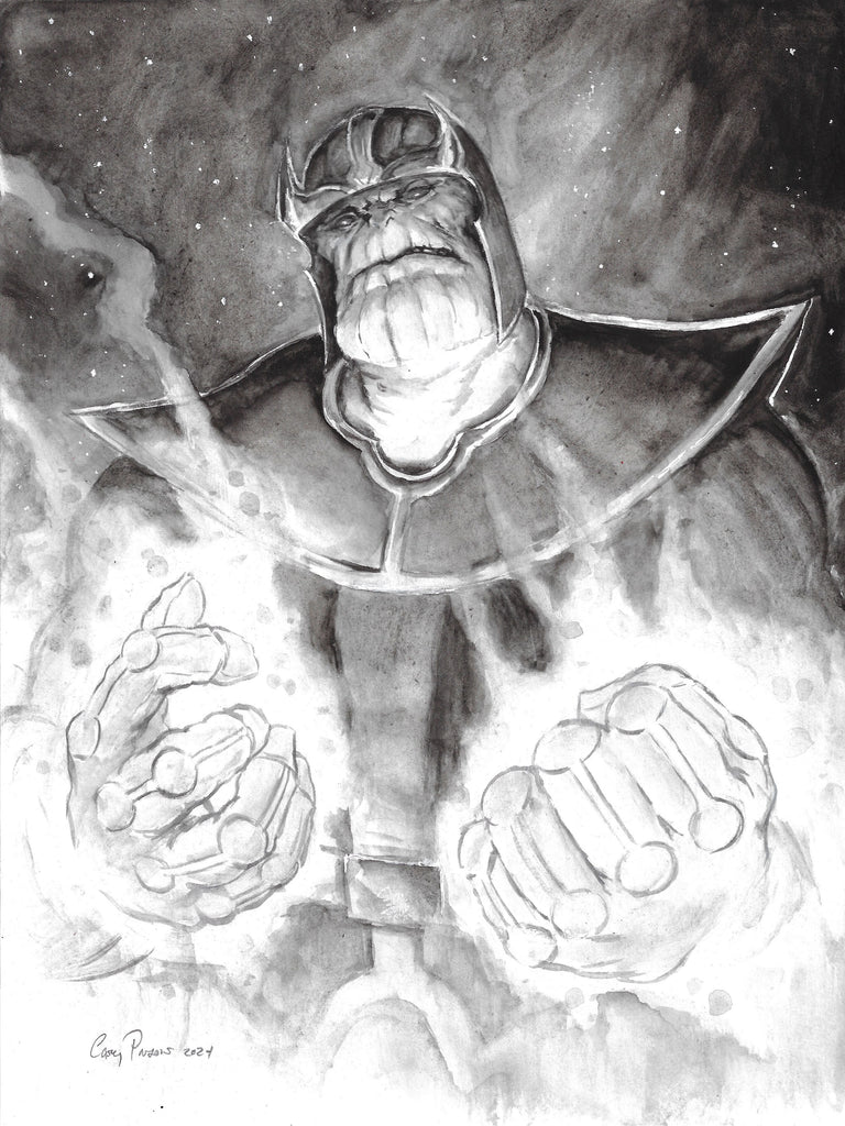 Casey Parsons Original Art Thanos Marvel Platinum Study Comic Art