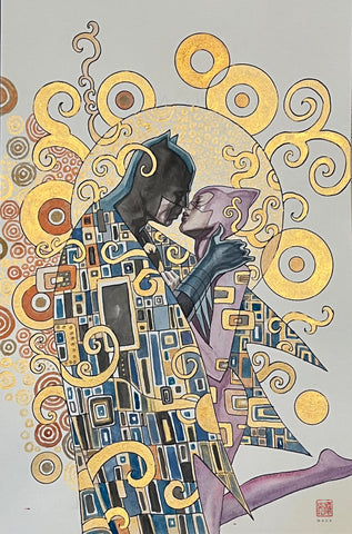 David Mack Original Art 'The Kiss' Batman & Catwoman