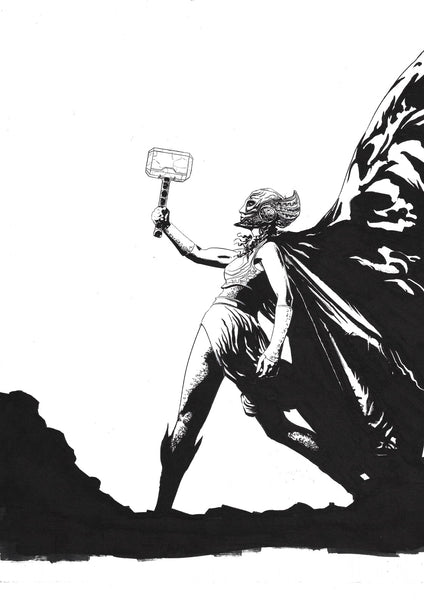 Seth Adams Original Art Lady Thor Illustration