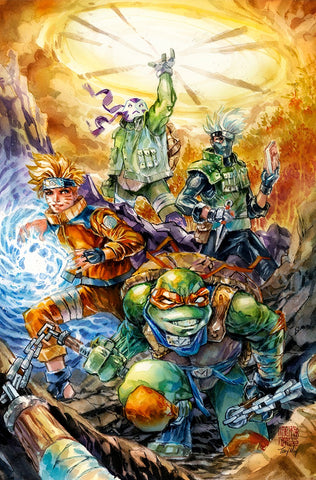 Tony Moy Original Art Teenage Mutant Ninja Turtles X Naruto #1 Cover