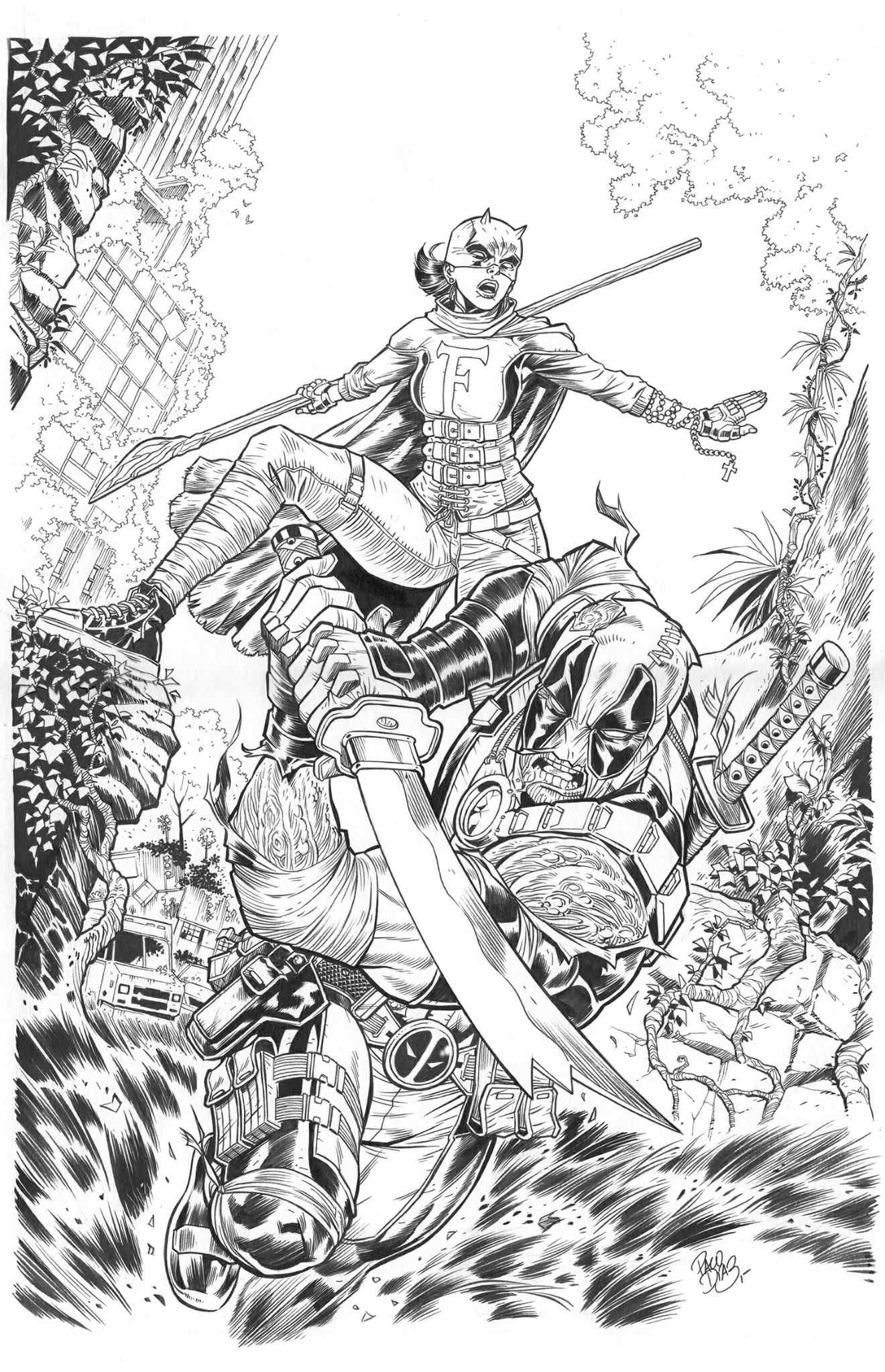 Paco Diaz Original Art Undeadpool #3 Cover