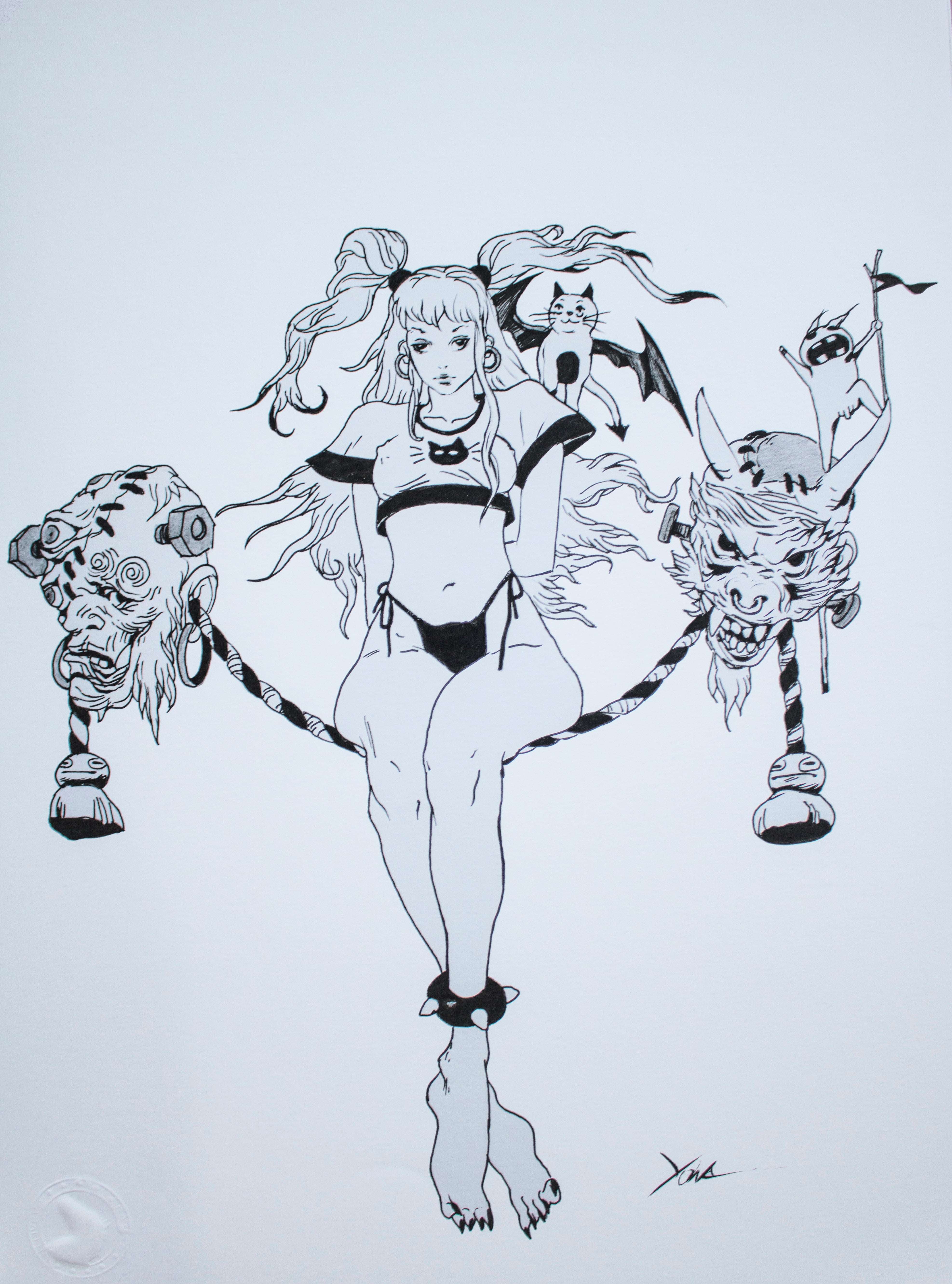Yona Saura Original Art Vampire Doll Illustration