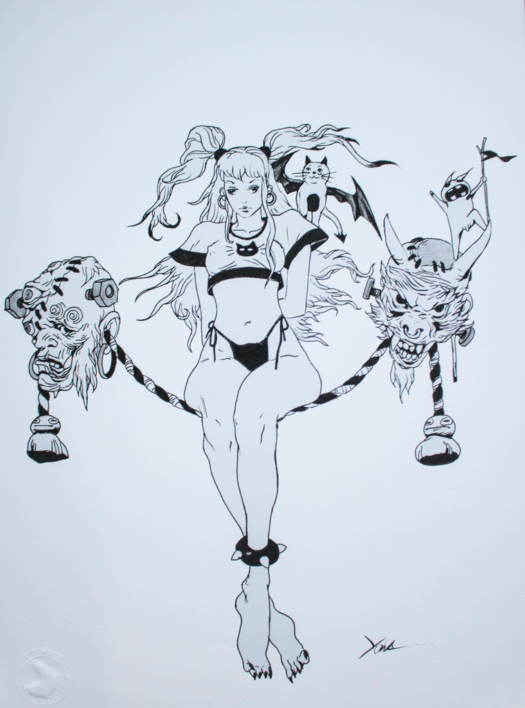 Yona Saura Original Art Vampire Doll Illustration Comic Art