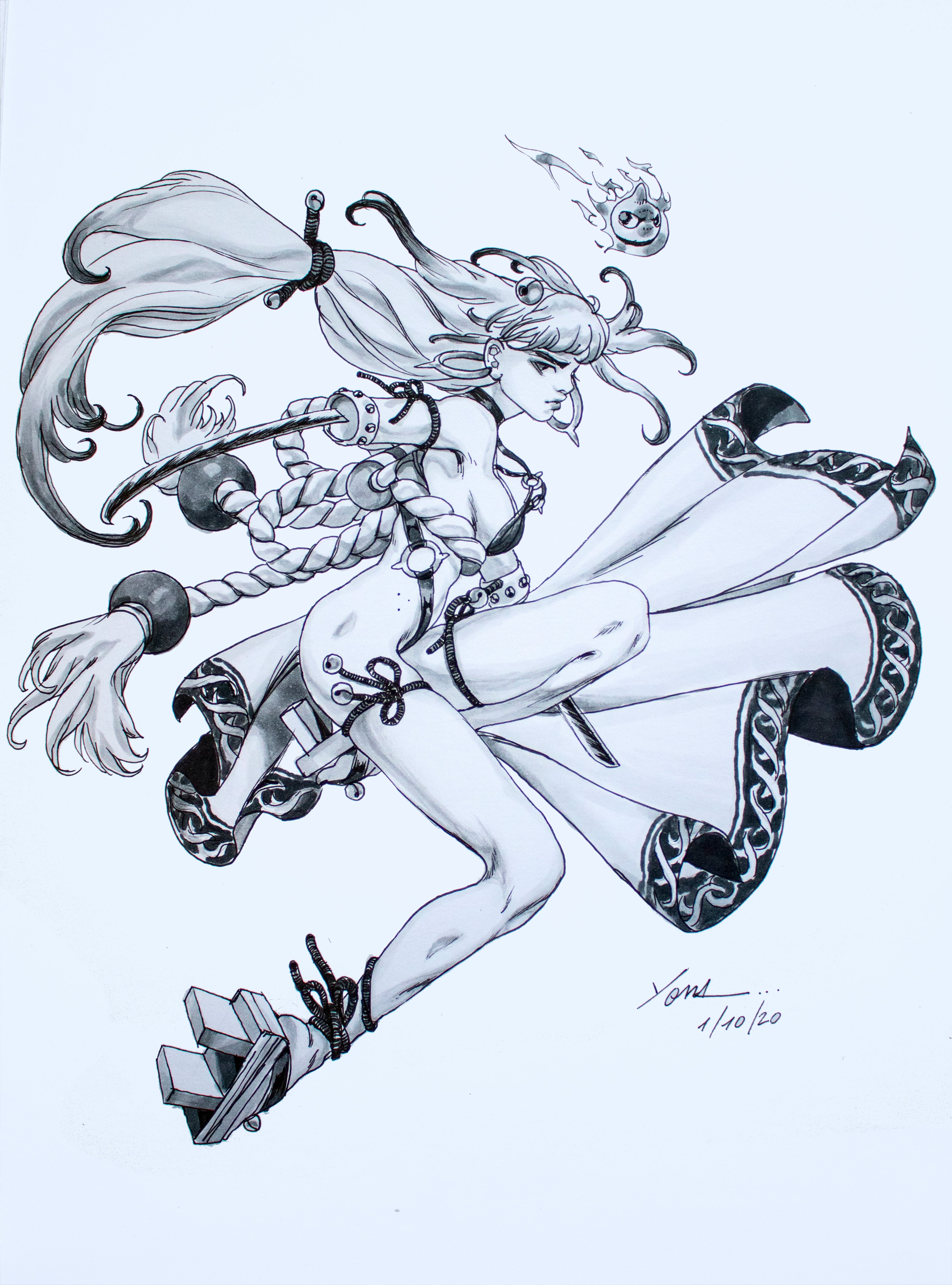 Yona Saura Original Art Velvet Doll Illustration