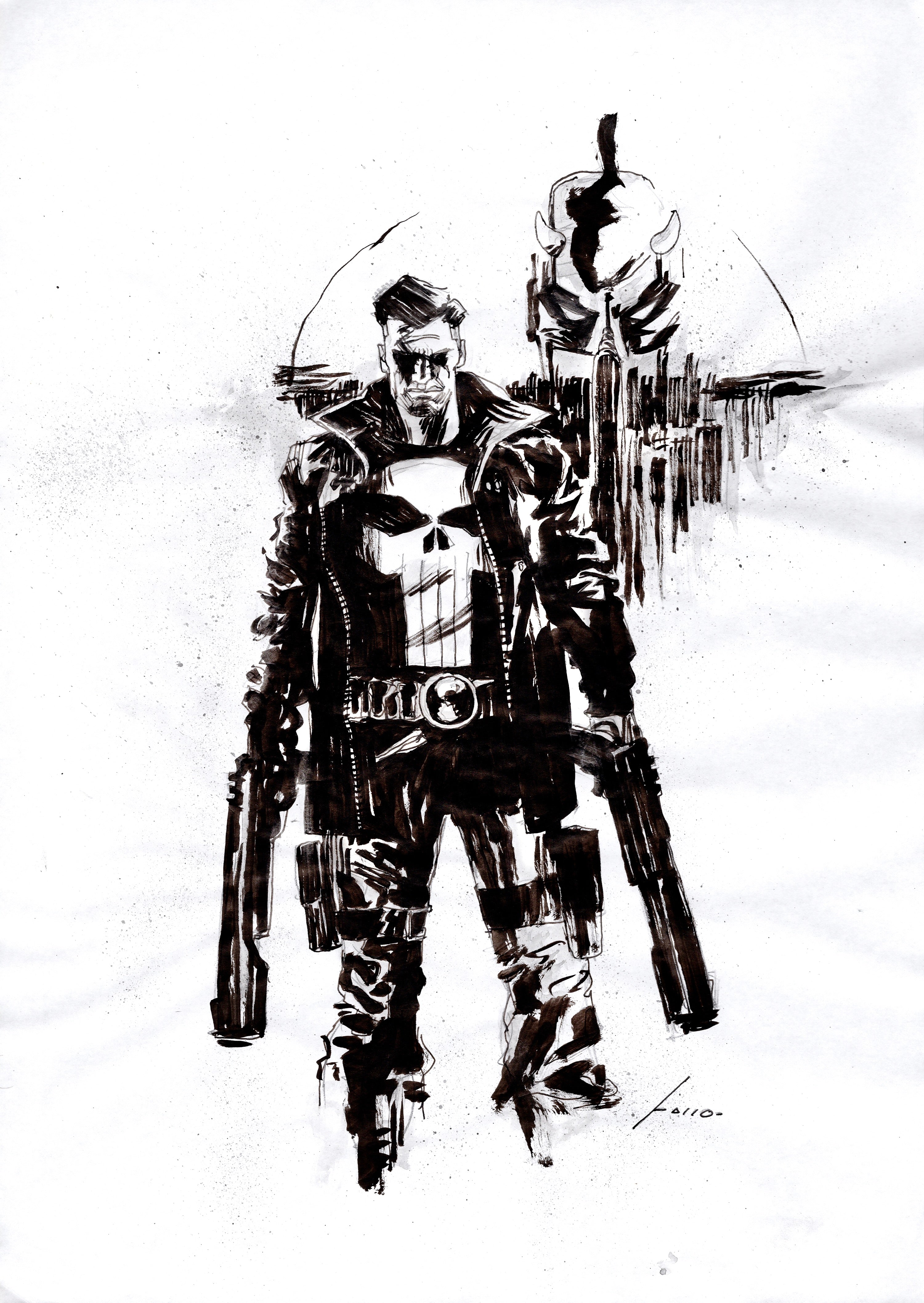 Viktor Farro Original Art Punisher Illustration