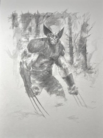 Viktor Farro Original Art Wolverine Snow Forest Illustration