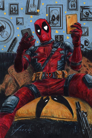 Viktor Farro Original Art Deadpool Illustration