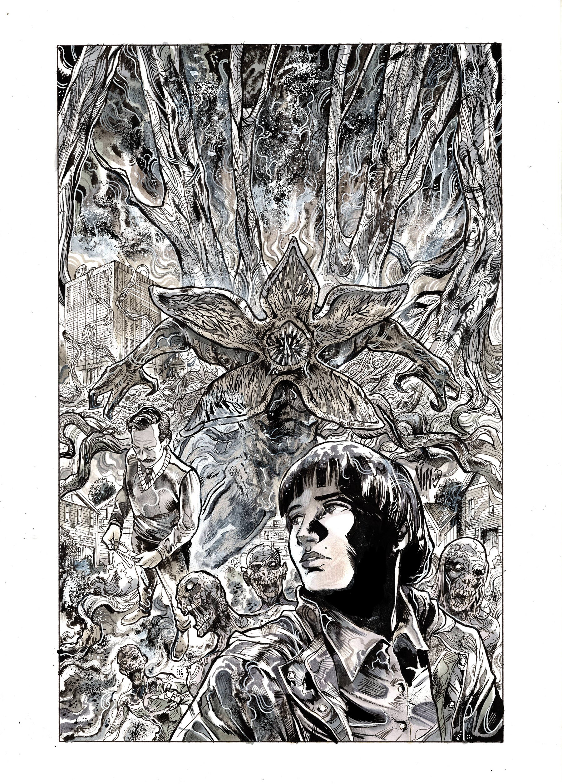 Vincenzo Riccardi Original Art Stranger Things: Tales from Hawkins 2 #1 Cover