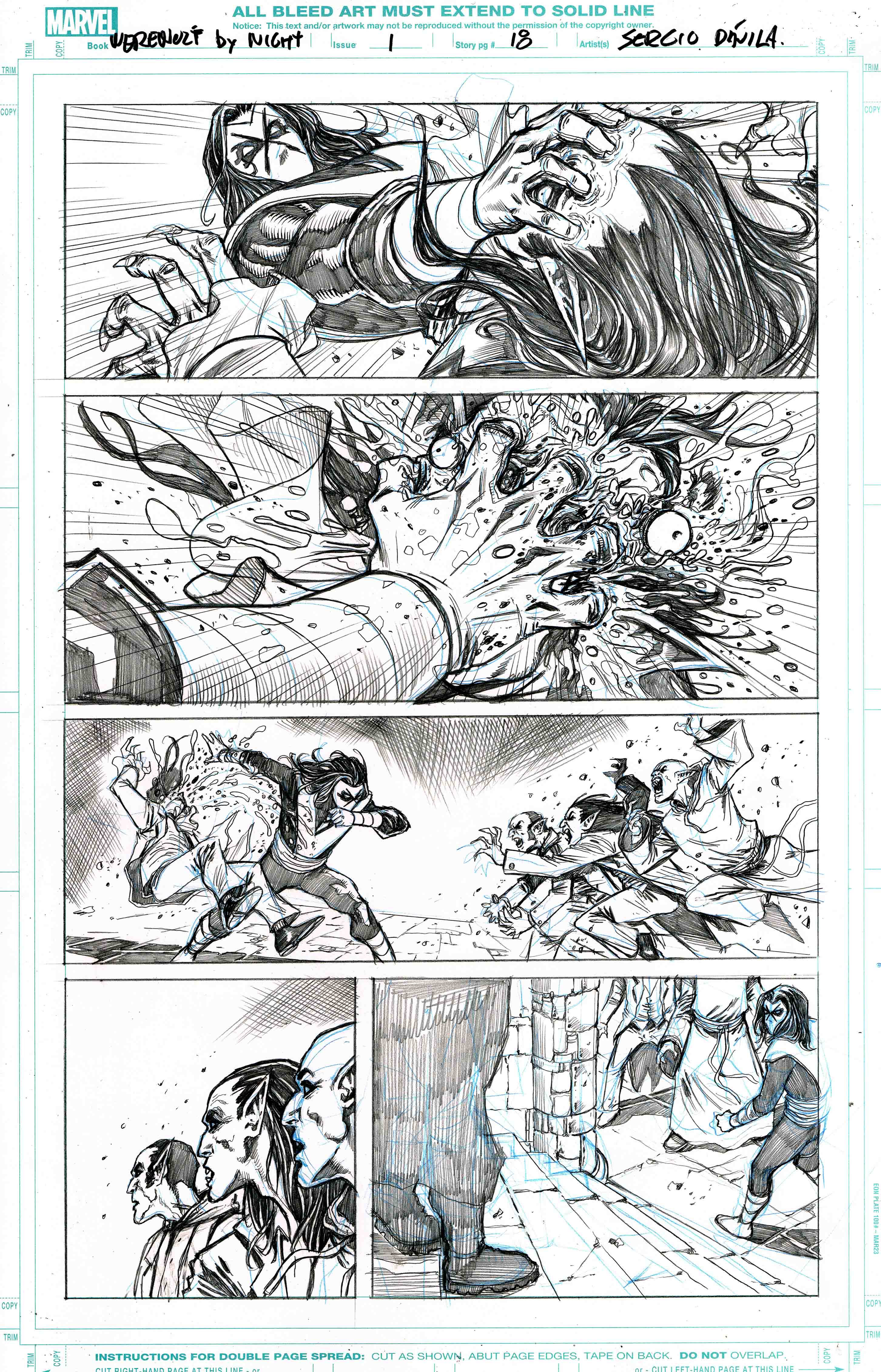 Sergio Davila Original Art Werewolf by Night: Red Band #1 Page 18