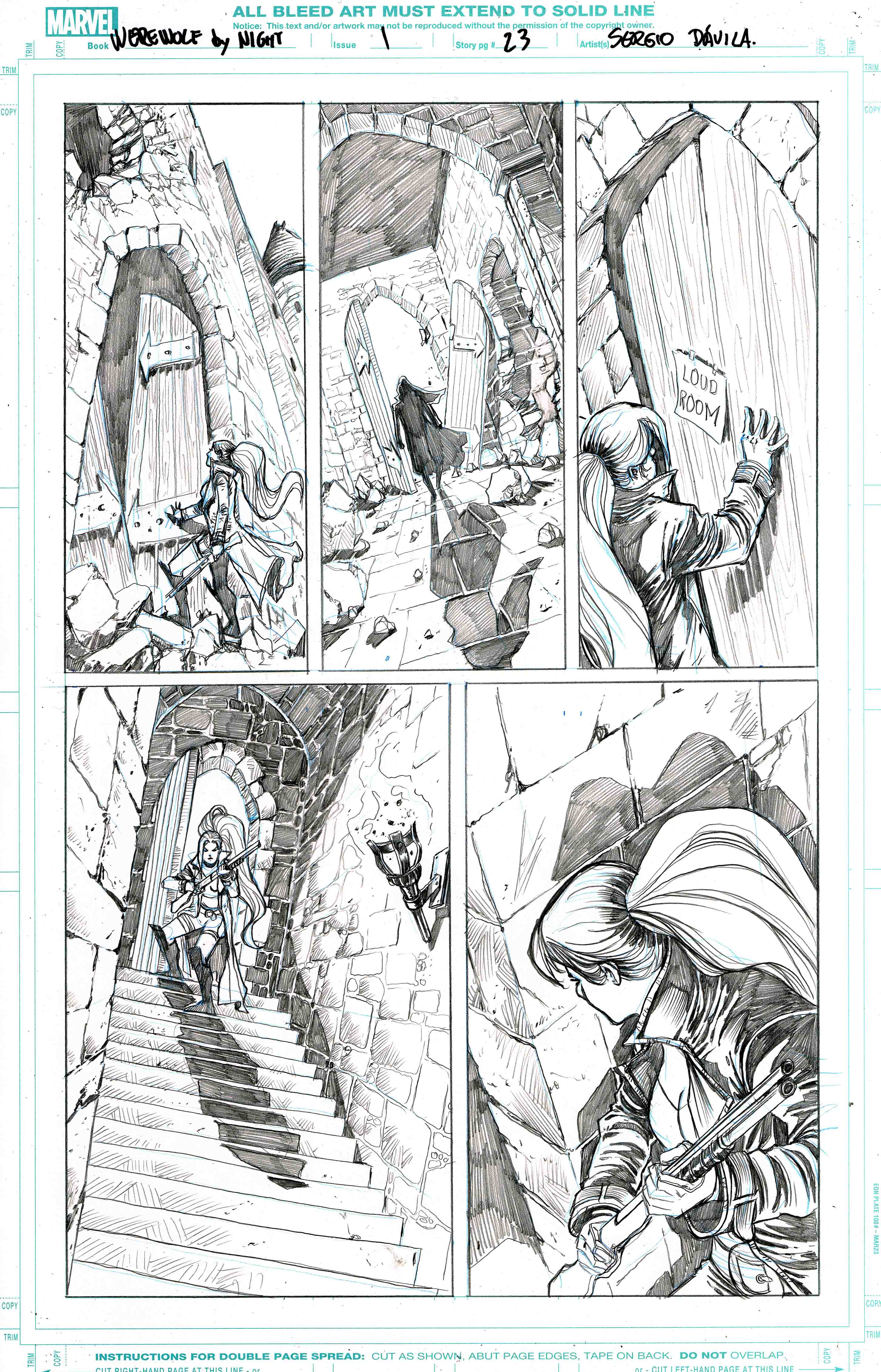 Sergio Davila Original Art Werewolf by Night: Red Band #1 Page 23