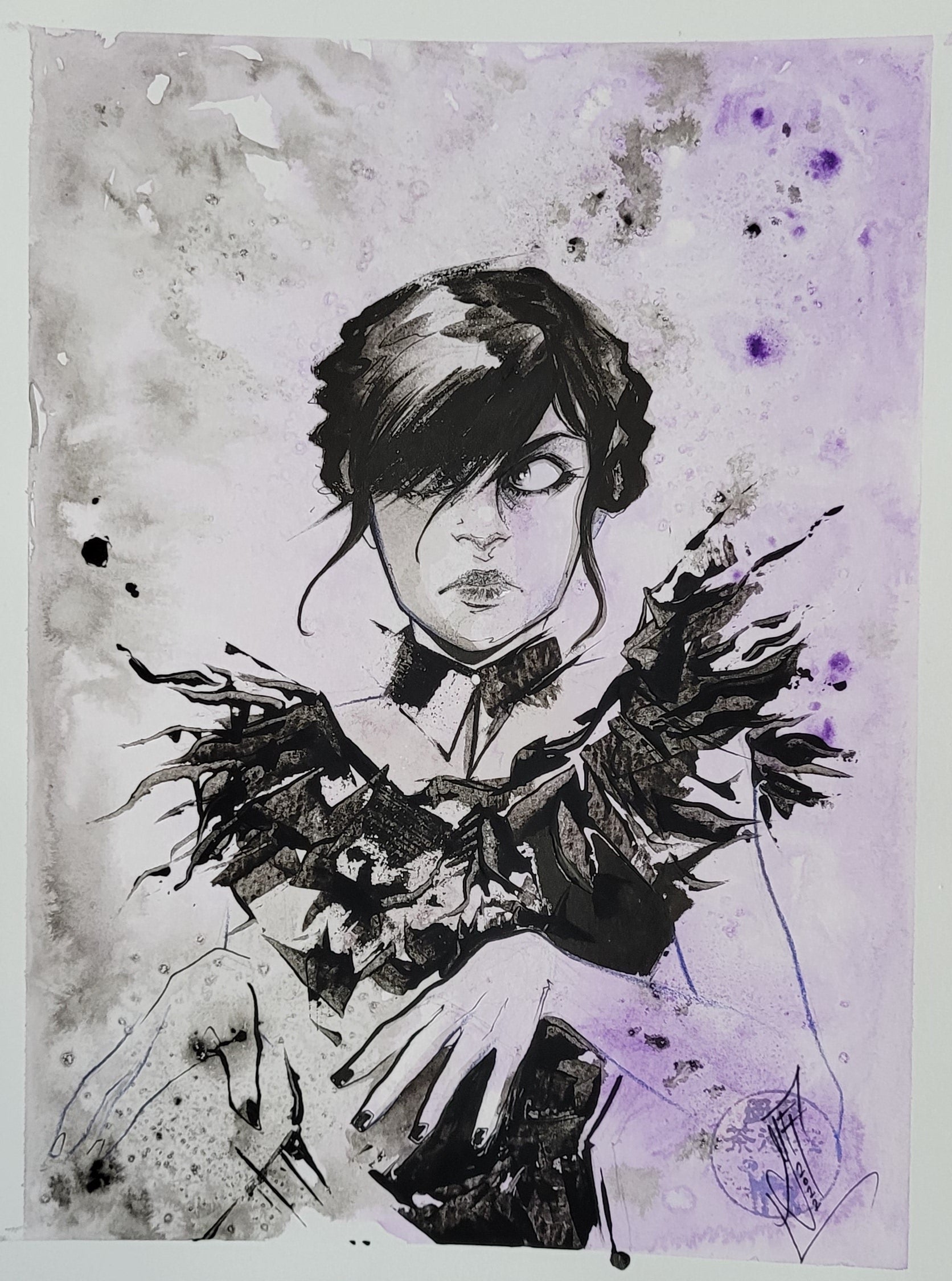 Francesca Fantini Original Wednesday Addams Illustration