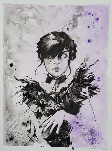 Francesca Fantini Original Wednesday Addams Illustration