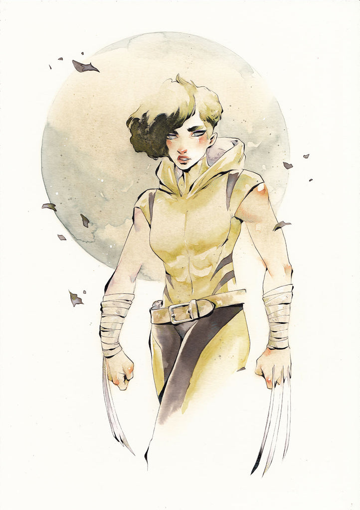 Chuma Hill Original Art A4 Gwen Stacy Wolverine Illustration Comic Art