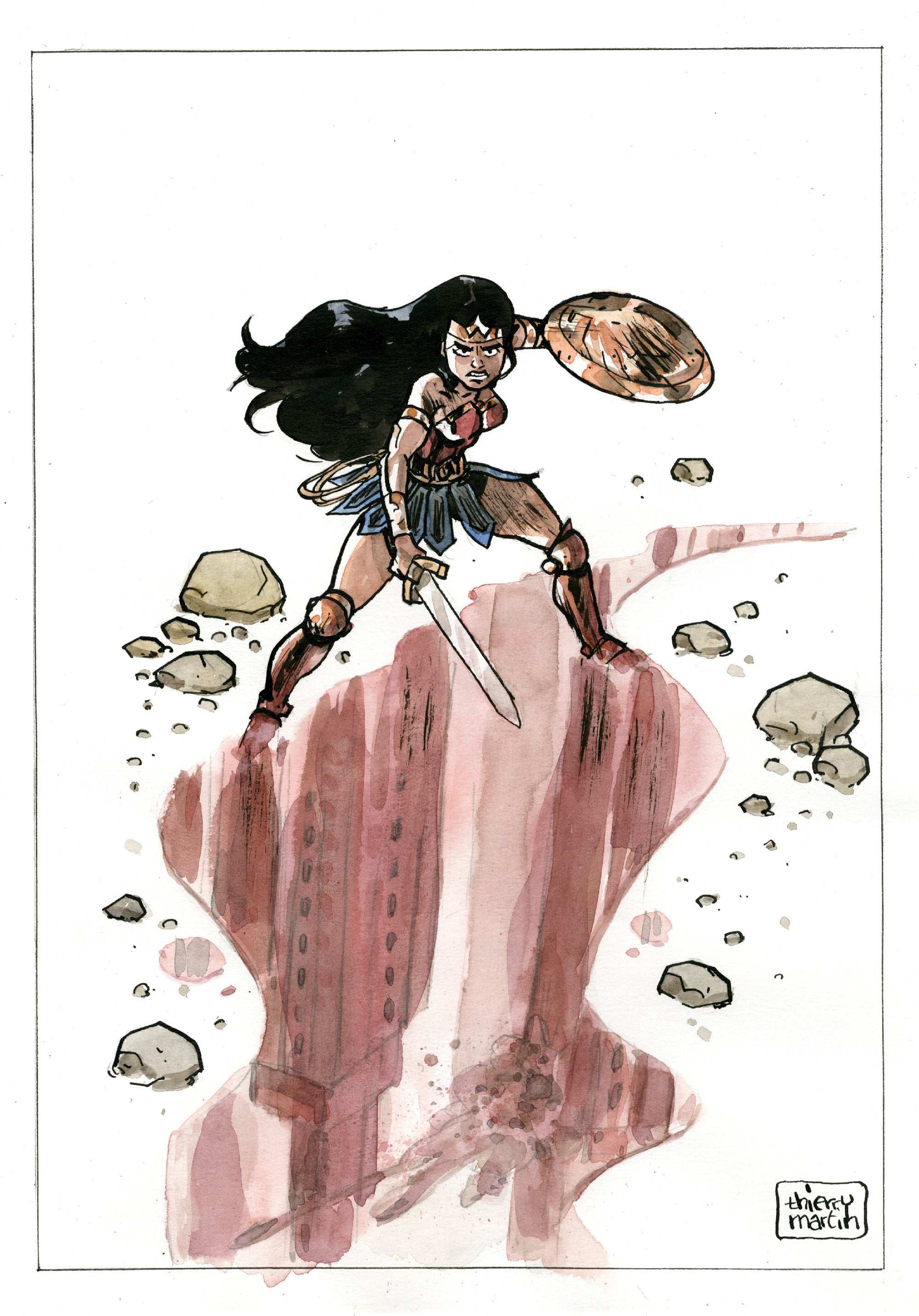 Thierry Martin Original Art Wonder Woman Illustration