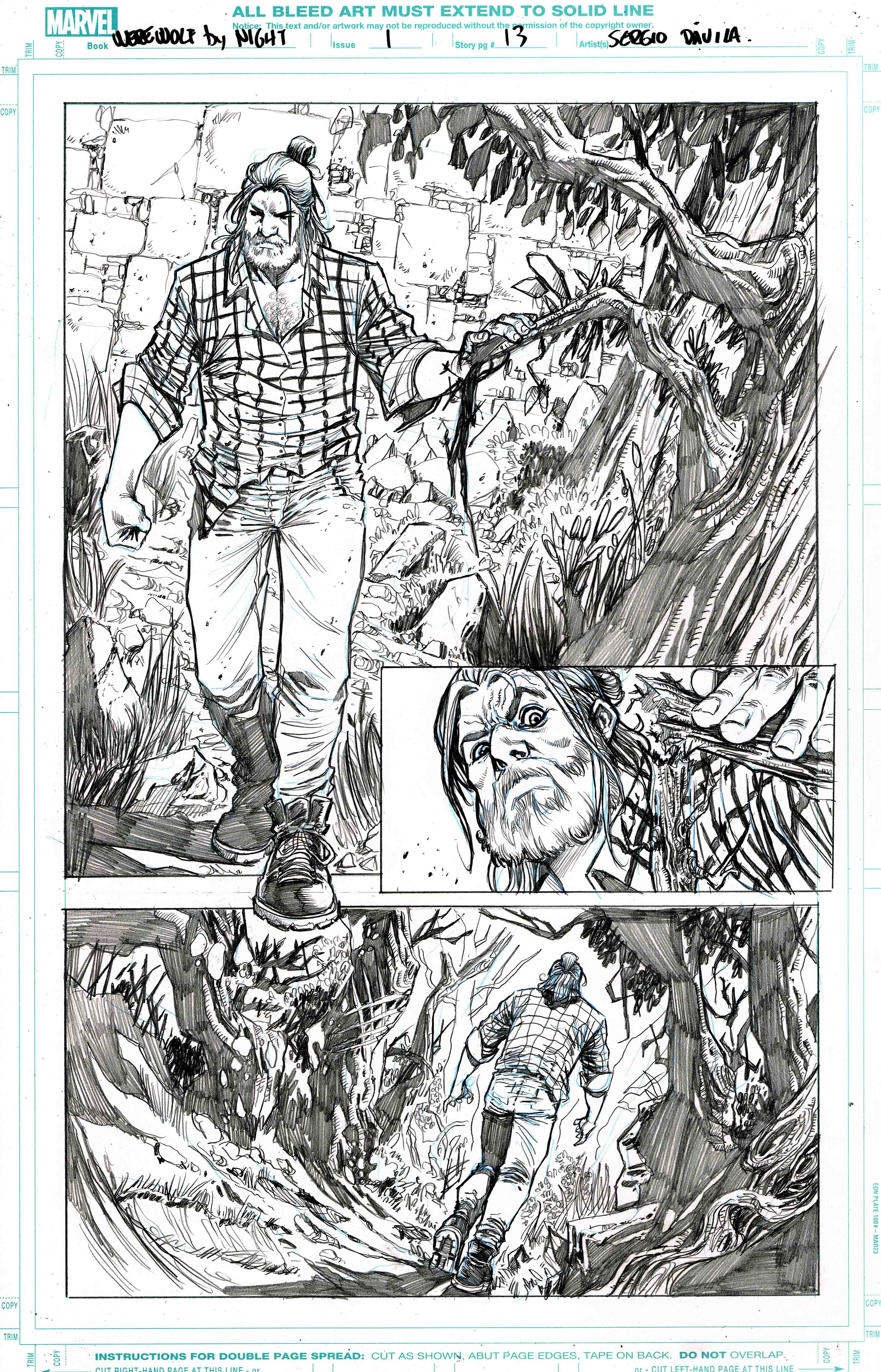 Sergio Davila Original Art Werewolf by Night: Red Band #1 Page 13