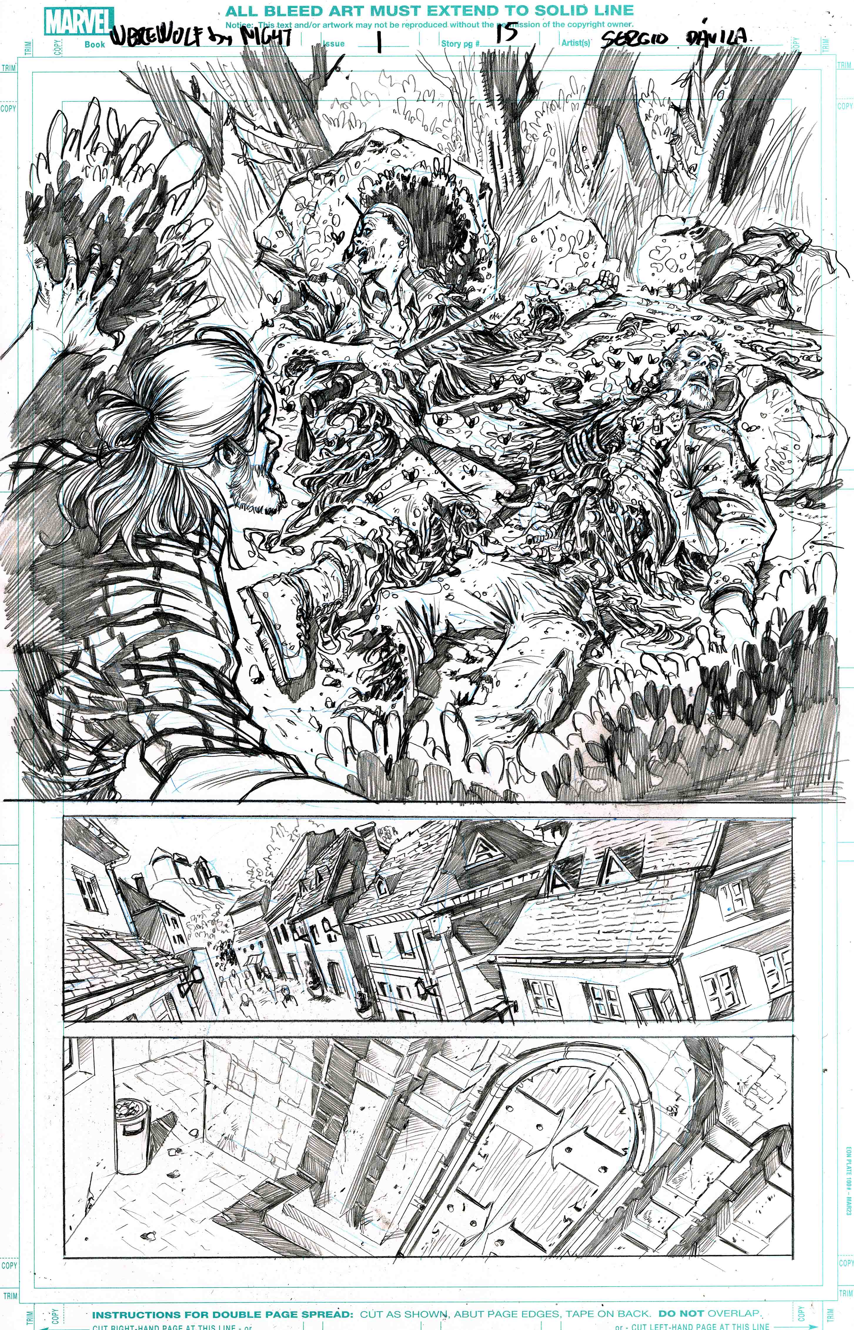 Sergio Davila Original Art Werewolf by Night: Red Band #1 Page 15