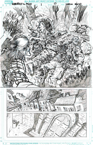 Sergio Davila Original Art Werewolf by Night: Red Band #1 Page 15