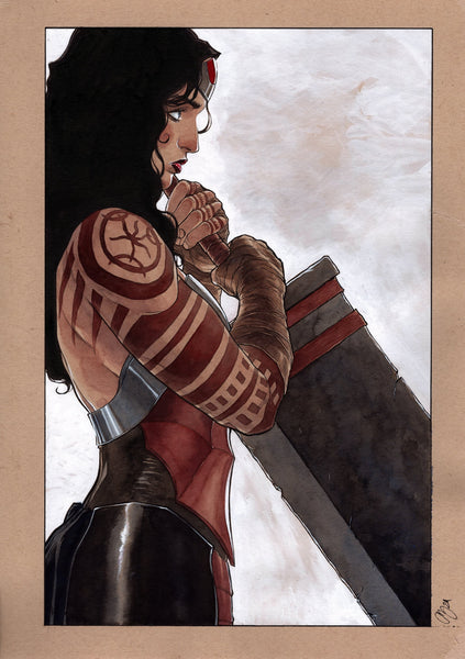 Guillaume Martinez Original Art Absolute Wonder Woman Illustration