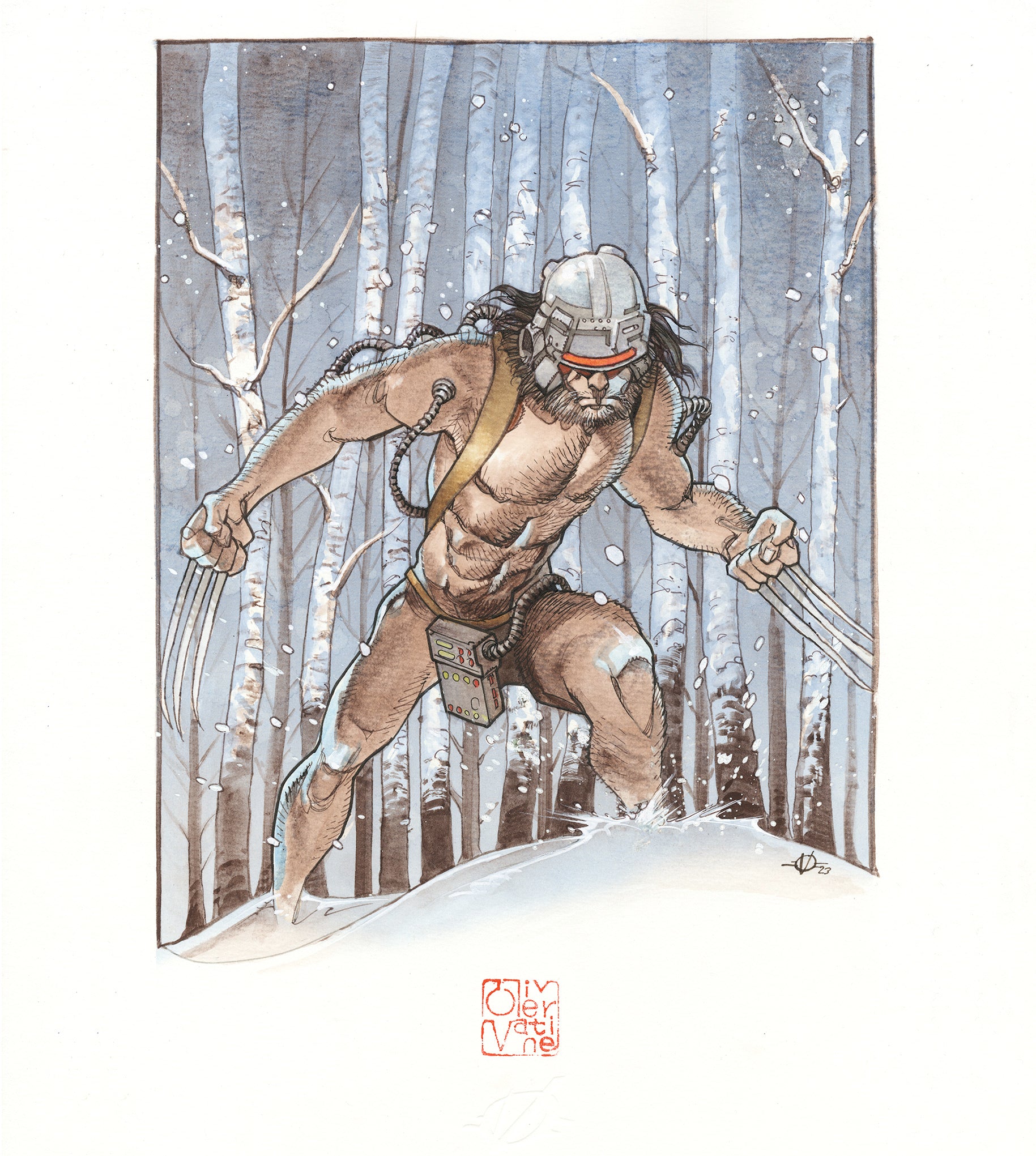 Olivier Vatine Original Art Weapon X Wolverine Illustration