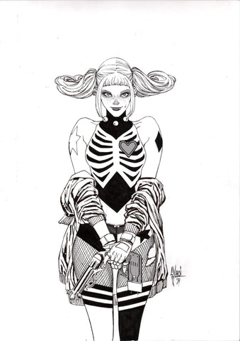 Guillem March Original Art Harley Quinn 'Karmen' Homage Convention Programme Cover