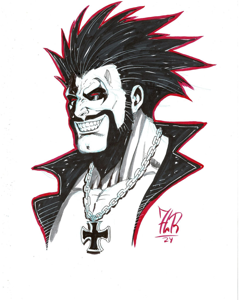 Jordi Tarragona Original Art Lobo A4 Headshot Comic Art