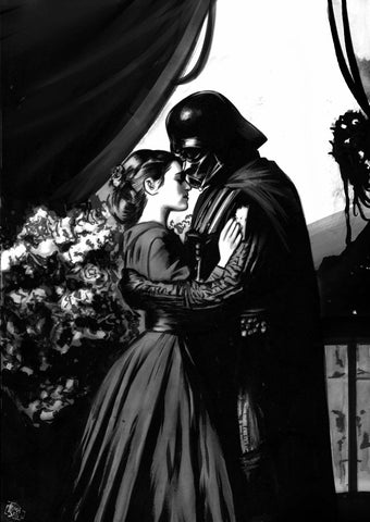 Francesco Tomaselli Original Art Star Wars: Darth Vader & Padmé Amidala Illustration