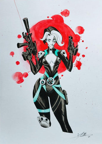 Yona Saura Original Art Domino Illustration