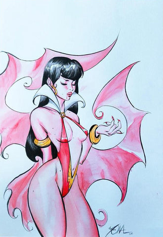 Yona Saura Original Art Vampirella Illustration