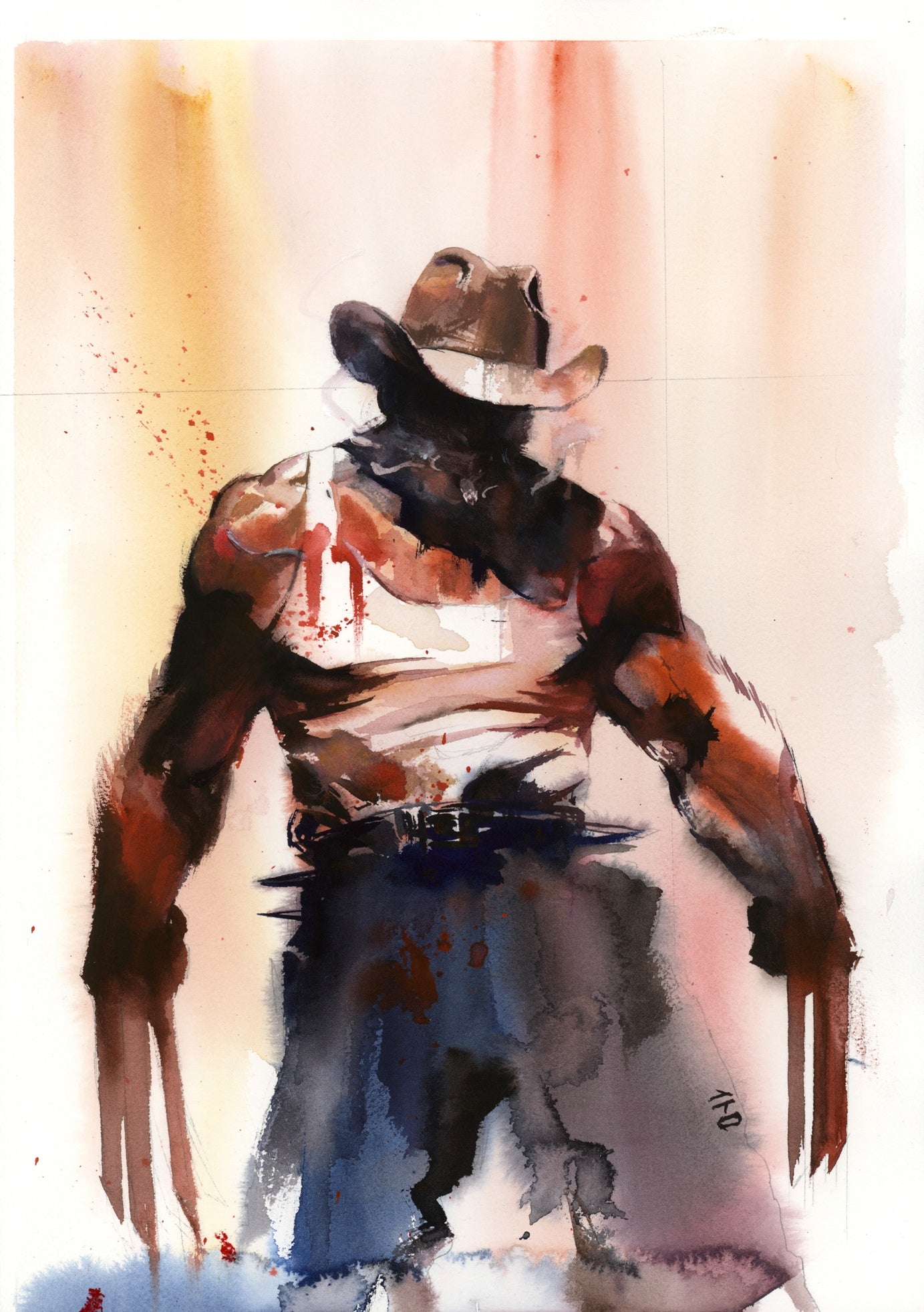 Ito Original Art Wolverine Illustration