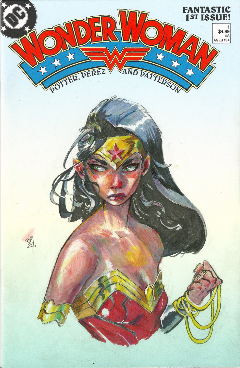 Dennis Menheere Original Art Wonder Woman Blank Cover