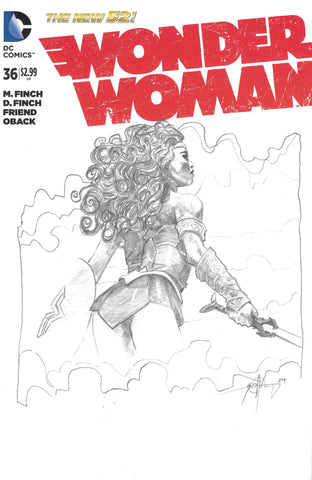 Seth Adams Original Art Wonder Woman Blank Cover